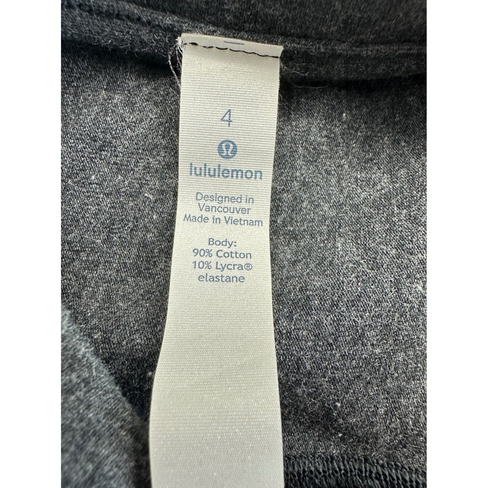 Lululemon Womens Heathered Grey Cotton Lycra Script Logo Pullover Sweatshirt 4 - Picture 4 of 8
